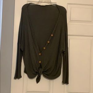 Slouchy Front Knot Cardigan
